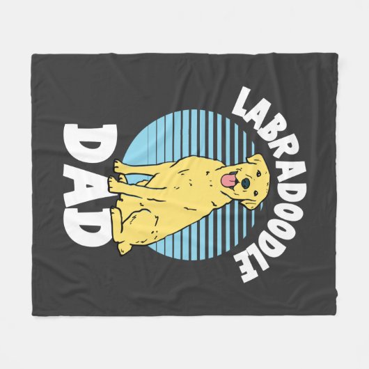 Labradoodle Papa Schattige Lab Dog Gag Fleece Deken (Voorkant (Horizontaal))