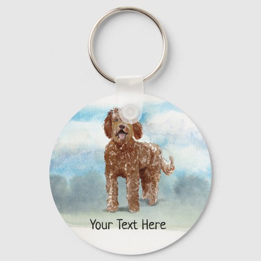 Labradoodle Personalized Keyring Sleutelhanger (Voorkant)