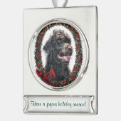 Labradoodle Persoonlijke Kerstmis Verzilverd Banner Ornament (Links)