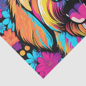 Labradoodle Pop kunsthond met bloemen Tissuepapier (Detail)