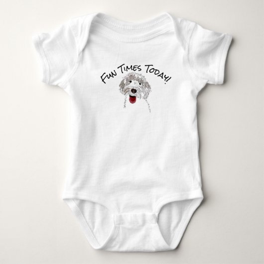 Labradoodle Pret Fun Tijden Vandaag Baby Body Romper (Voorkant)