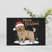 Labradoodle Prettig Kerstmis Grappige Kerstmis Hon Feestdagenkaart (Staand voorkant)