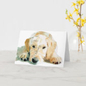 Labradoodle Pup Greeting Cards Kaart (Gele Bloem)