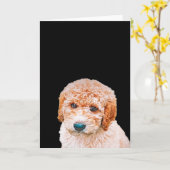 Labradoodle Puppy Kaart (Gele Bloem)