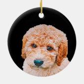 Labradoodle Puppy Keramisch Ornament (Achterkant)