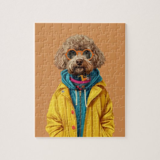 Labradoodle puzzel met geschenkdoos legpuzzel (Verticaal)