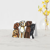 Labradoodle Rainbow Blank Kaart (Gele Bloem)