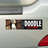 Labradoodle Rainbow Doodle Lover Bumpersticker (Op auto)