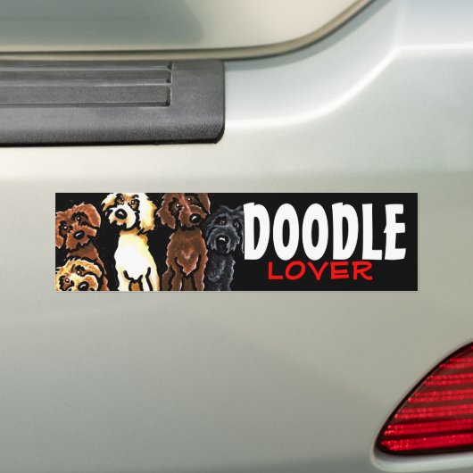 Labradoodle Rainbow Doodle Lover Bumpersticker (Op auto)