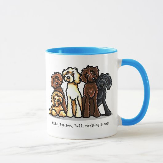 Labradoodle Rainbow Gepersonaliseerd Mok (Rechts)