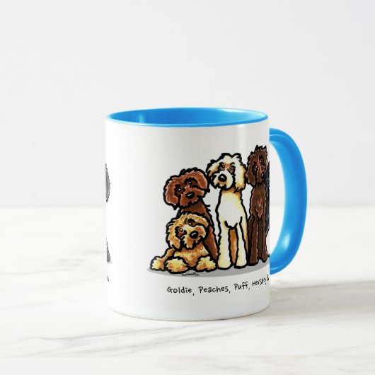 Labradoodle Rainbow Gepersonaliseerd Mok (Voorkant rechts)