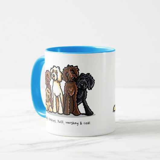 Labradoodle Rainbow Gepersonaliseerd Mok (Voorkant links)