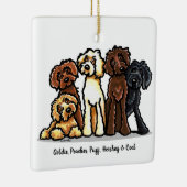 Labradoodle Rainbow - Gepersonaliseerde kerst Keramisch Ornament (Rechts)