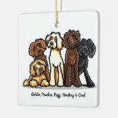 Labradoodle Rainbow - Gepersonaliseerde kerst Keramisch Ornament (Links)