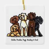 Labradoodle Rainbow - Gepersonaliseerde kerst Keramisch Ornament (Voorkant)