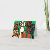 Labradoodle Rainbow Kerstmis Feestdagen Kaart (Voorkant)