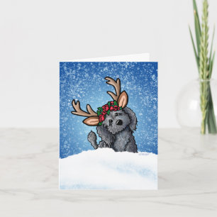 Labradoodle Reindeer Holiday Kaart