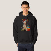 Labradoodle Rendier Kerstverlichting Grappige Hond Hoodie (Voorkant volledig)