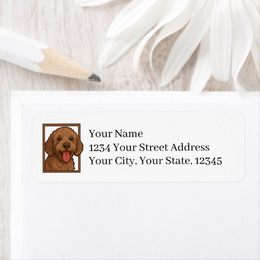 Labradoodle retouradreslabels etiket (Insitu)