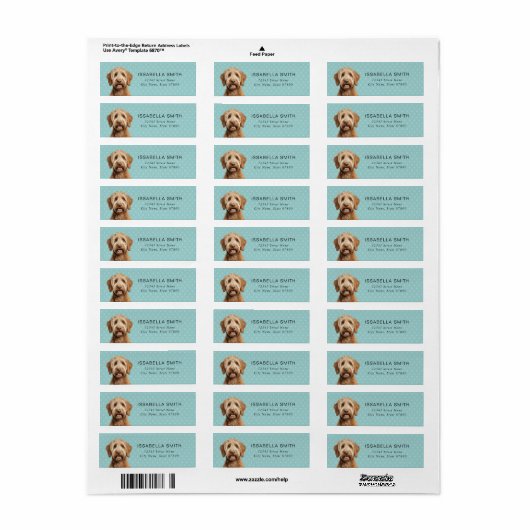 Labradoodle Return Address Label (Full Sheet)