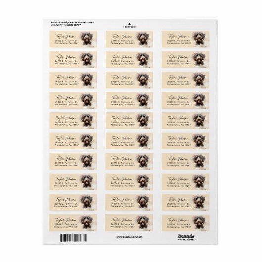 Labradoodle Return Address Label (Full Sheet)
