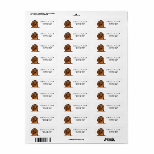 Labradoodle Return-adres Etiket (Full Sheet)