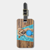 Labradoodle - Riley - Yoga Hond Bagagelabel (Voorkant verticaal)