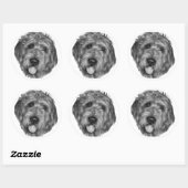 Labradoodle Ronde Sticker (Vel)