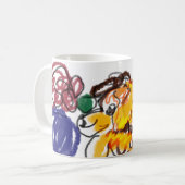 Labradoodle rozen koffiemok (Voorkant links)