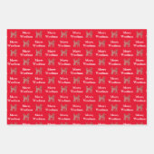 Labradoodle Schattige Hondensilhouet Rode Woofmas Inpakpapier Vel (Voorkant)