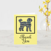 Labradoodle Silhouette Dog Dank u Wenskaart Kaart (Gele Bloem)