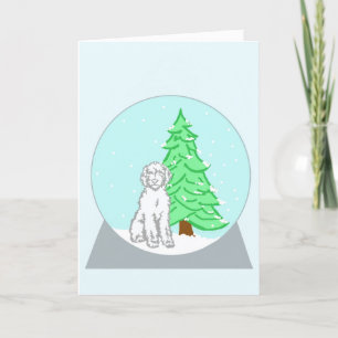 Labradoodle Snow Globe Christmas Card Feestdagen Kaart