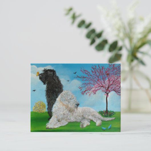 Labradoodle Spring Briefkaart (Staand voorkant)