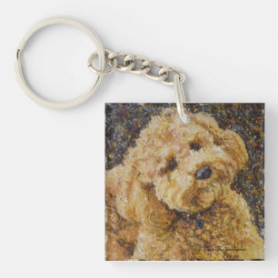 Labradoodle Square Sleutelhanger