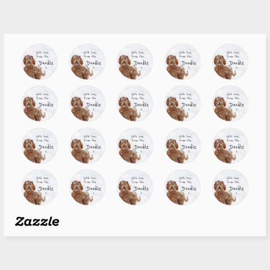 Labradoodle Stickers Persoonlijk bericht (Vel)