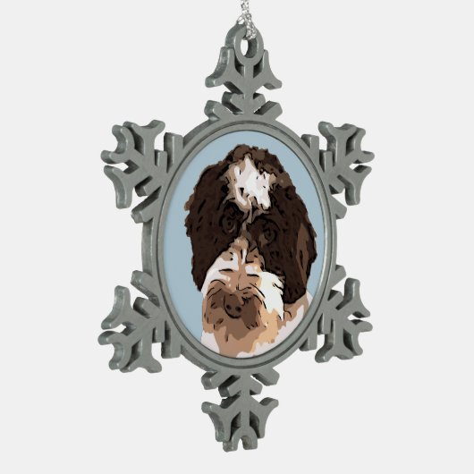 LABRADOODLE TIN SNEEUWVLOK ORNAMENT (Links)