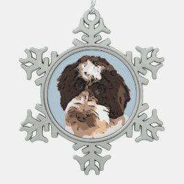 LABRADOODLE TIN SNEEUWVLOK ORNAMENT