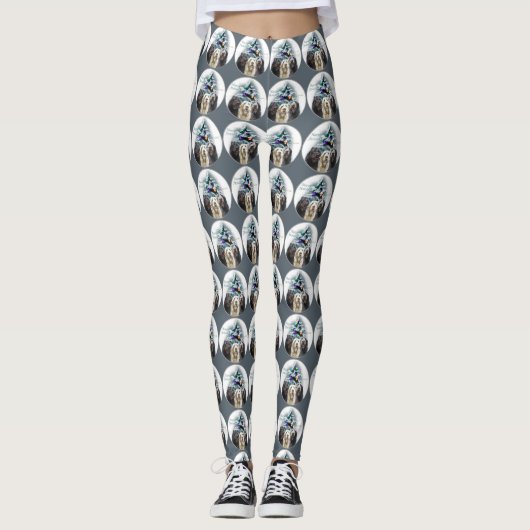 Labradoodle Trio Kerstmis Leggings (Voorkant)