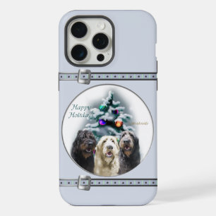 Labradoodle Trio Schattige Blauw Kerst Feestdagen iPhone 15 Pro Max Case