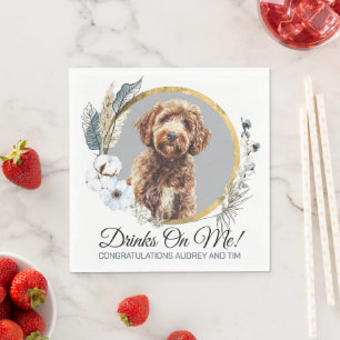 Labradoodle Trouwservetten Met Honden Foto Servet