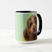 Labradoodle | Tweekleurige mok, 0,45 l Mok (Voorkant rechts)