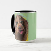 Labradoodle | Tweekleurige mok, 0,45 l Mok (Voorkant links)