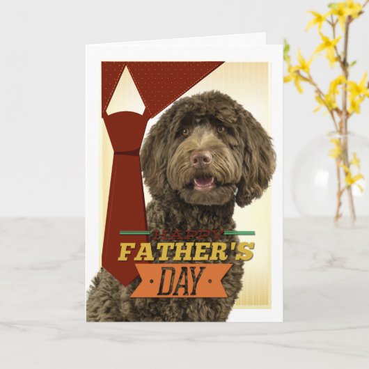 Labradoodle Vaderdag Kaart (Gele Bloem)