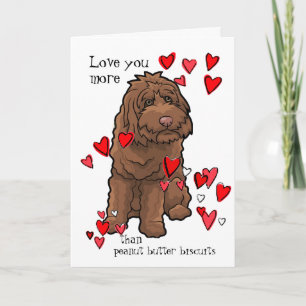 Labradoodle Valentijn houdt van u meer dan Koekjes Kaart