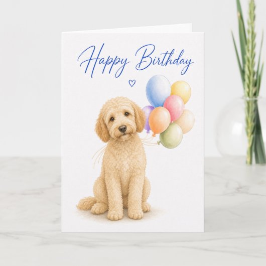 Labradoodle Verjaardag Kaart (Voorkant)