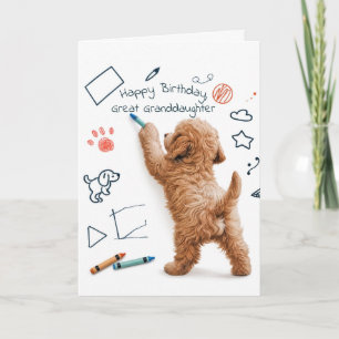 Labradoodle verjaardag voor achterkleindochter kaart