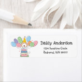 Labradoodle Verjaardagsfeestje retour adreslabel Etiket (Insitu)