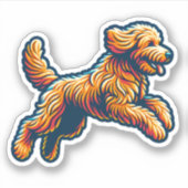 Labradoodle Vinyl Dog Sticker (Voorkant)