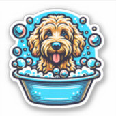 Labradoodle Vinyl Dog Sticker (Voorkant)