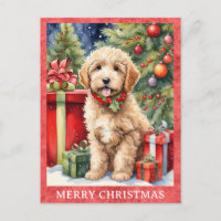 Labradoodle Vrolijk Kerstfeest Schattigee Puppy Do